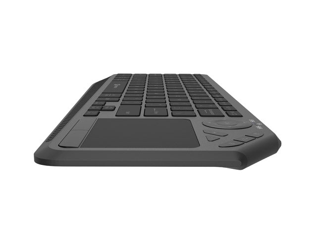 Natec Turbot 2 Keyboard, US, Wireless, BT, 2.4GHz, X-Scissors with Touchpad for Smart TV, Black-Gray