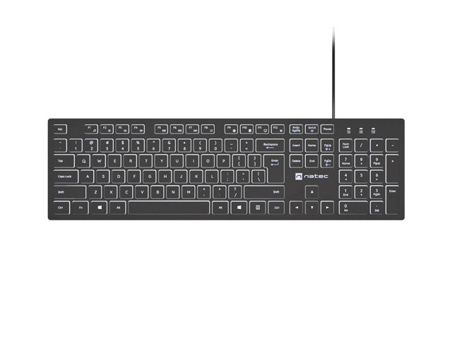 Natec Keyboard Herring Glow US, White Backlight