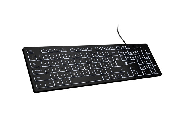 Natec Keyboard Herring Glow US, White Backlight