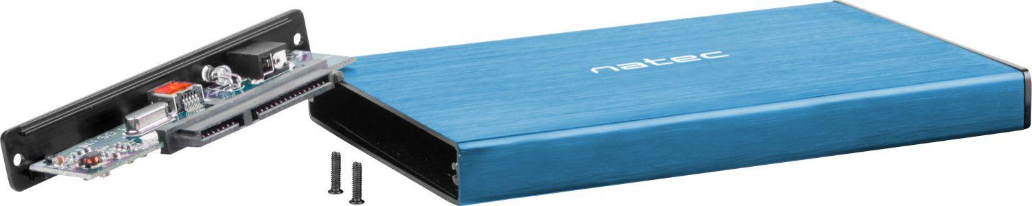 2.5'' hard drive tray, Natec Rhino Go, USB 3.0, blue