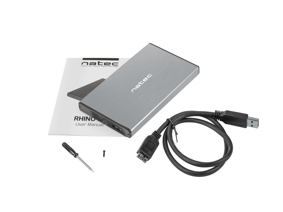 2.5'' Hard Drive Tray, Natec Rhino Go, USB 3.0, Gray