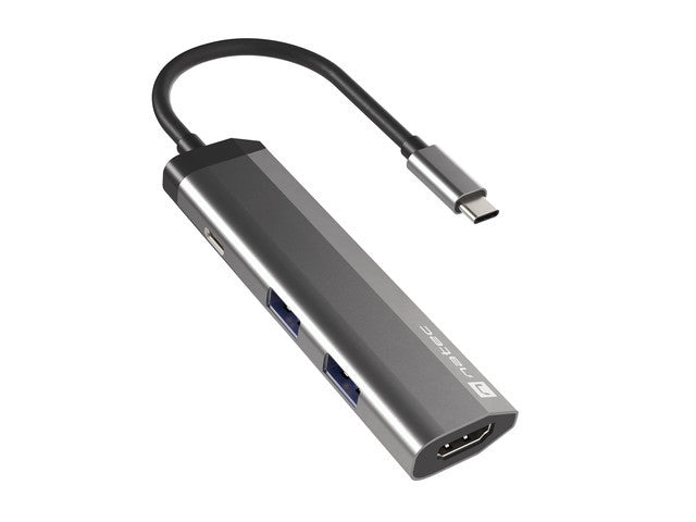 Natec Fowler Multiport Adapter 4 in 1, 2xUSB 3.0 HUB, HDMI 4K, USB-C PD, Slim