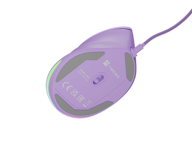 Natec Vertical Mouse Crake 2 Pro 12800DPI Optical Pure Lavander