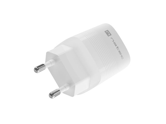 Natec USB Charger  Ribera Gan 1X USB-A + 1X USB-C 30W, White