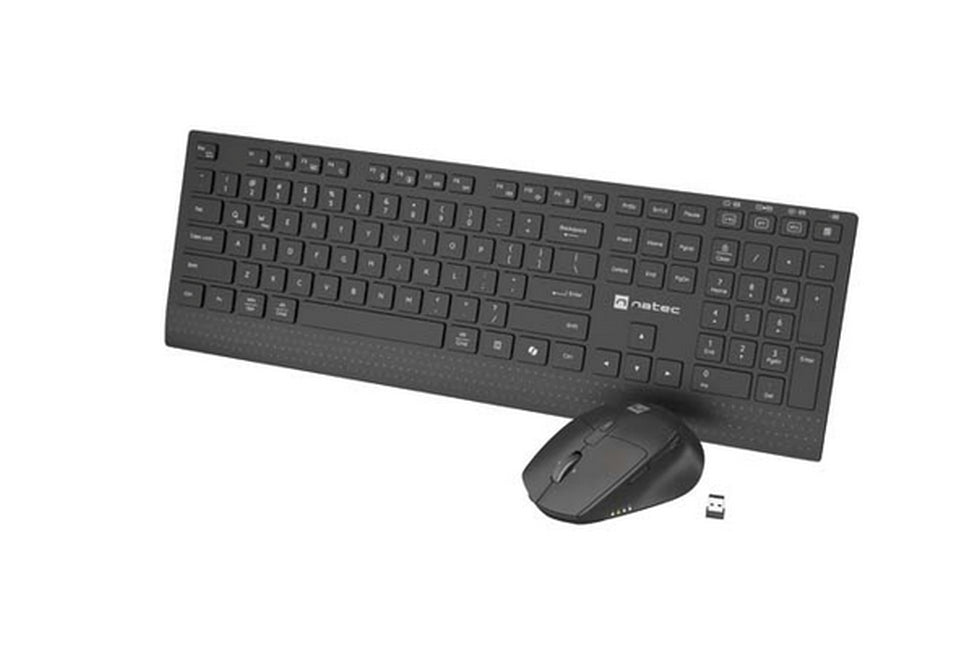 Natec Stingray 2, Set 2 in 1 Keyboard + Mouse Wireless, US Layout