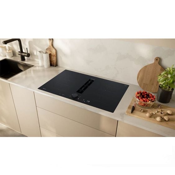 Induction hob with built-in ventilation NEFF V68PYX4B0, 80 cm Matt Black Design