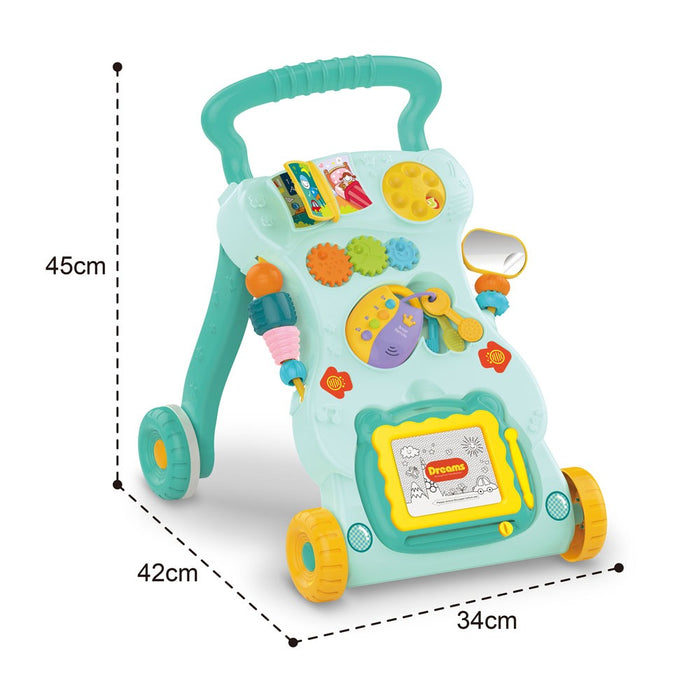 Huanger Musical Walker with Drawing Board Green