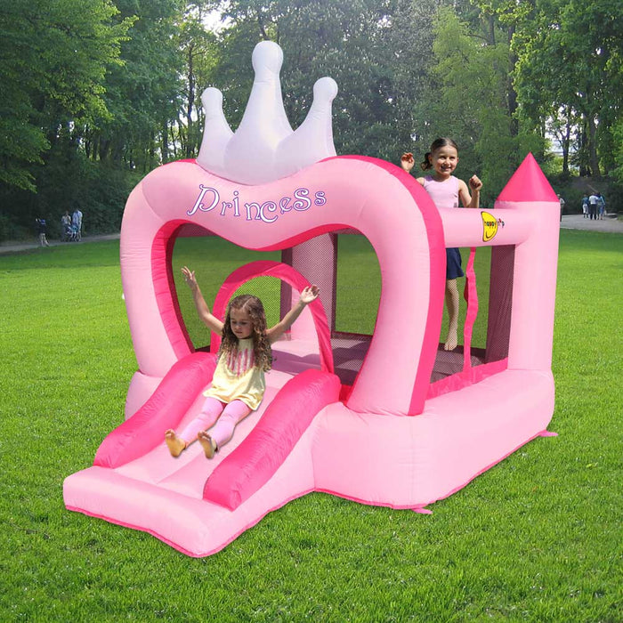 Надуваем батут с пързалка и помпа Happy Hop - Princess, 285 x 210 x 220 cm