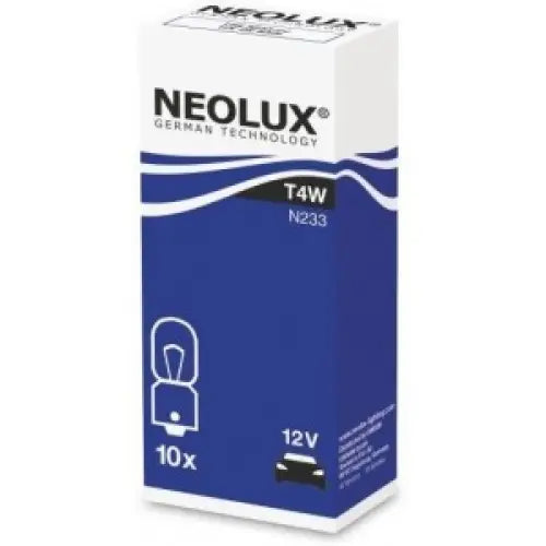 NEOLUX T4W 3200K 4W 12V CARTON BOX 10 PCS - КРУШКИ И СВЕТЛИНИ<<<MaxCar