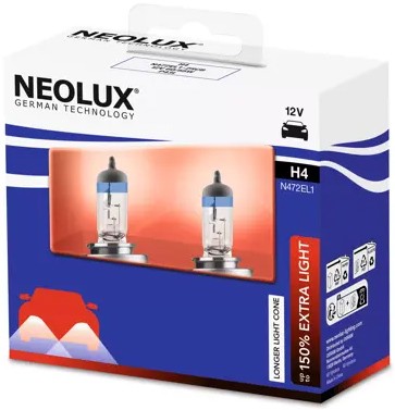 NEOLUX H4 3200K 60/55 W 12V DOUBLE SOFT CARTON BOX X2 PCS