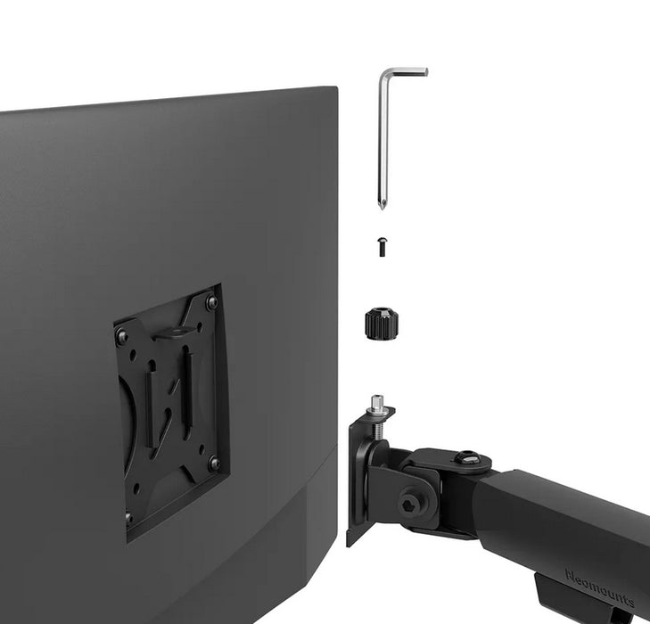 Neomounts Nero Double Flat Screen Desk Mount (phone holder+Quick-fix clamp/grommet)