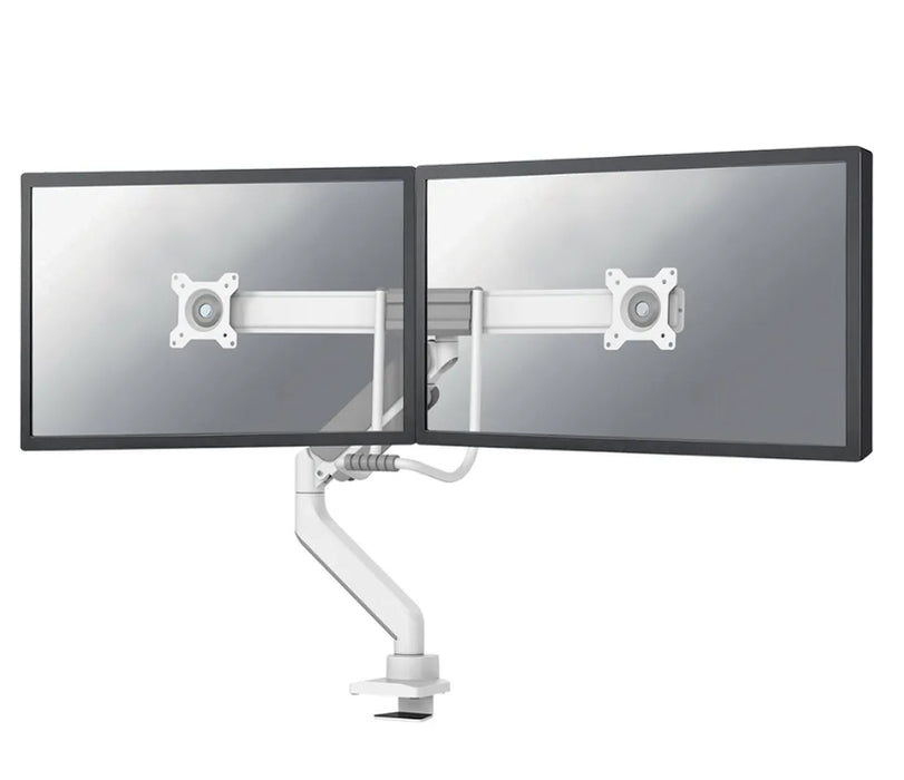 Neomounts Screen Desk Mount 2 screens (topfix clamp & grommet) for 2 Monitor Screens, White