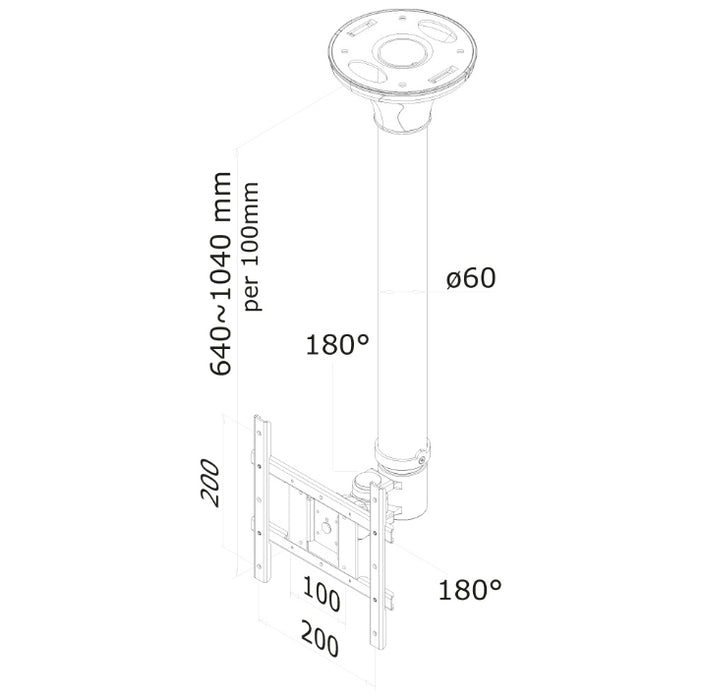 Neomounts Flat Screen Ceiling Mount (Height: 64-105 cm)
