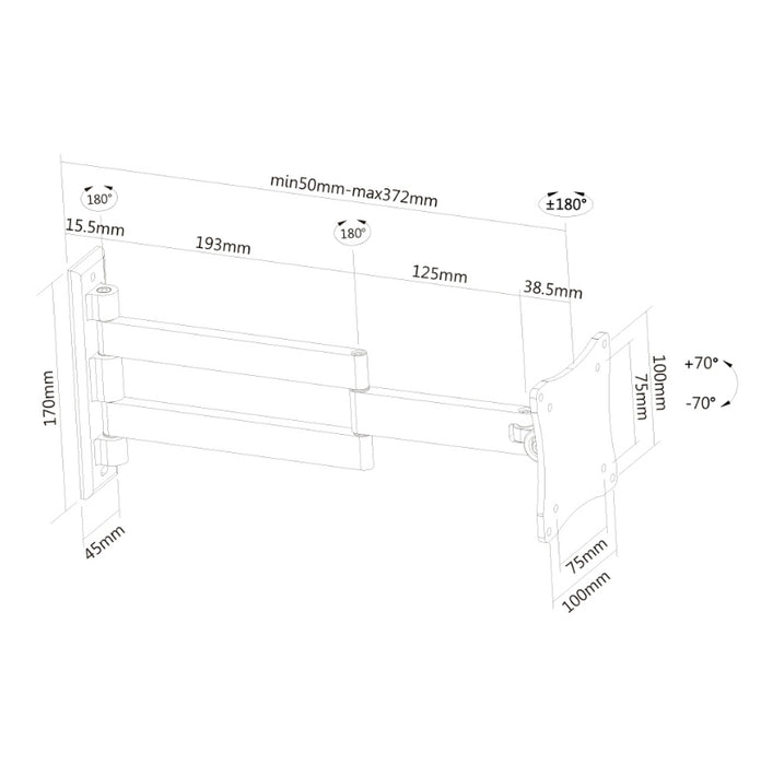 Neomounts Flat Screen Wall Mount (3 pivots & tiltable)