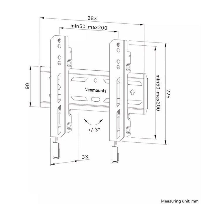 Neomounts Level-850 TV mount wall 24-65" - fixed - lockable - fast installation