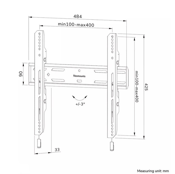 Neomounts Level-850 TV mount wall 40-75" - fixed - lockable - fast installation