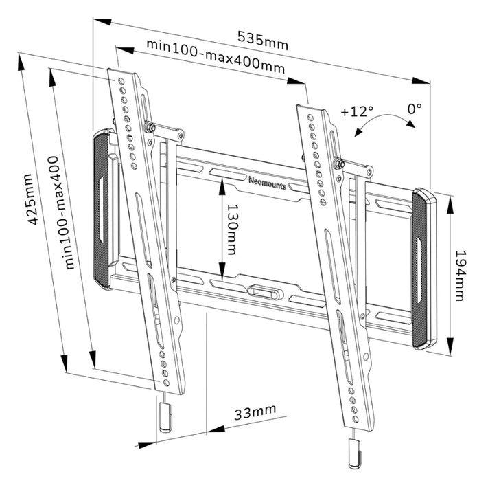 Neomounts Screen Wall Mount (tilt, VESA 400x400)