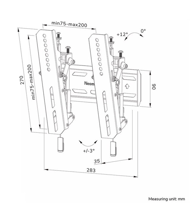 Neomounts Level-850 TV mount wall 24-65" - tiltable - lockable - fast installation
