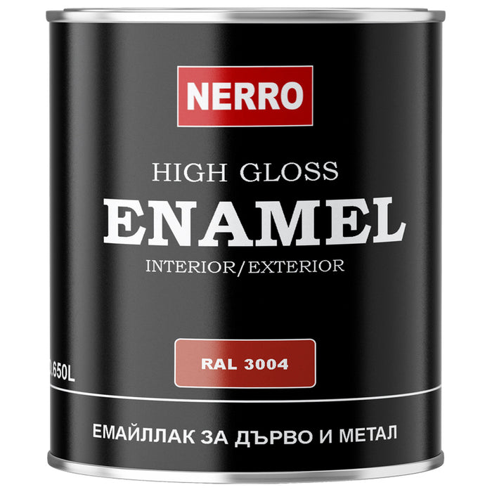 ENAMEL FOR WOOD AND METAL RAL 3004 BURGUNDY 0.650 L NERRO
