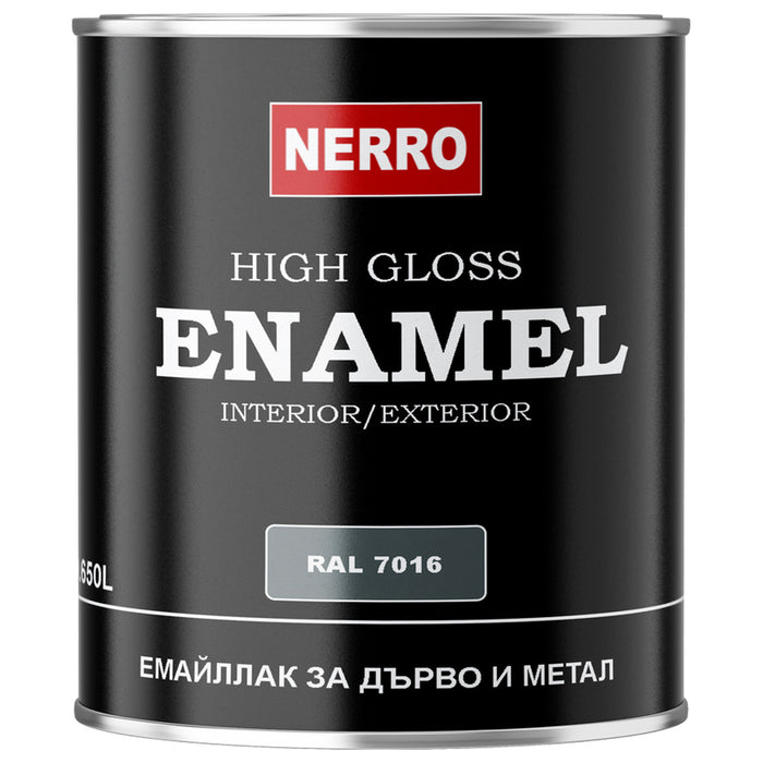ENAMEL FOR WOOD AND METAL RAL 7016 ANTHRACITE 0.650 L NERRO