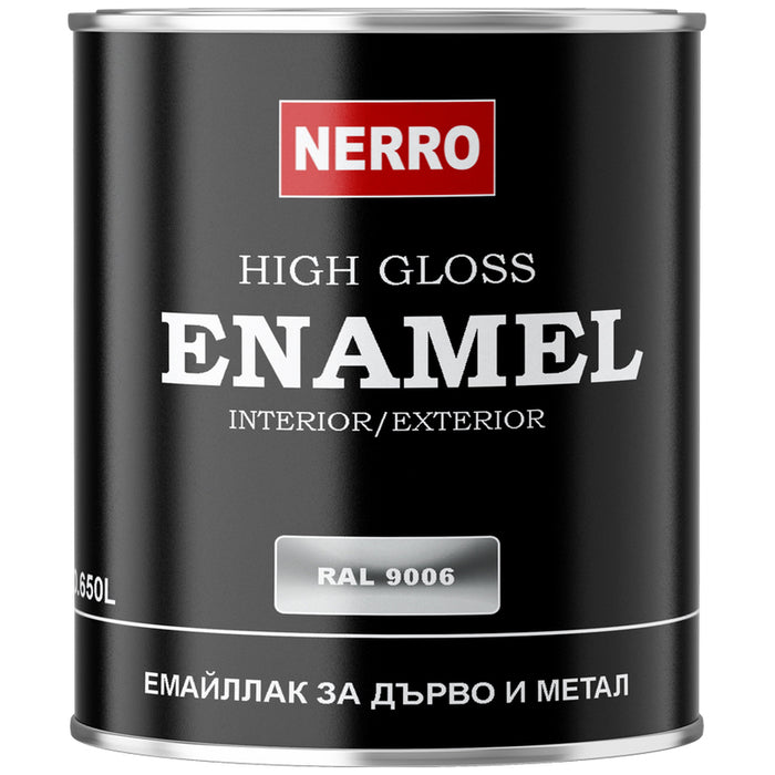 ENAMEL FOR WOOD AND METAL RAL 9006 SILVER 0.650 L NERRO