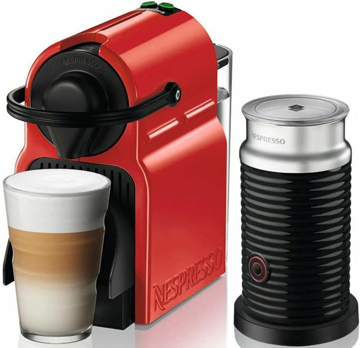 Coffee machine with capsules NESPRESSO Inissia Red & Aeroccino