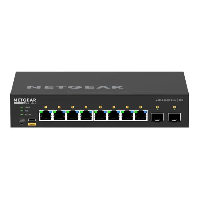 NETGEAR 10PT M4250-8G2XF-POE+ Managed Switch - Switch - CLI Managed<<<Мрежи<<<Мрежи и умен дом<<<ALSO&&&Компютър Мрежи