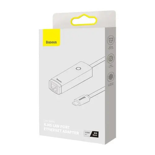 Network adapter Baseus Lite Series USB-C to RJ45 (black) - Network<<<Основна<<<DunaXML&&&Adapters connectors