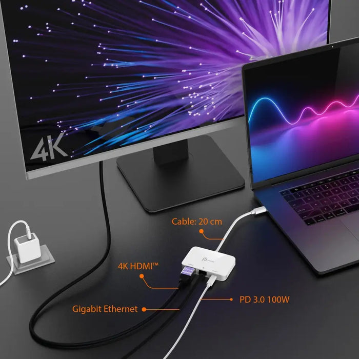 Network Adapter/Hub/ j5create JCA351 Gigabit 4K HDMI - Адаптери конвертори<<<Кабели<<<ValiAPI