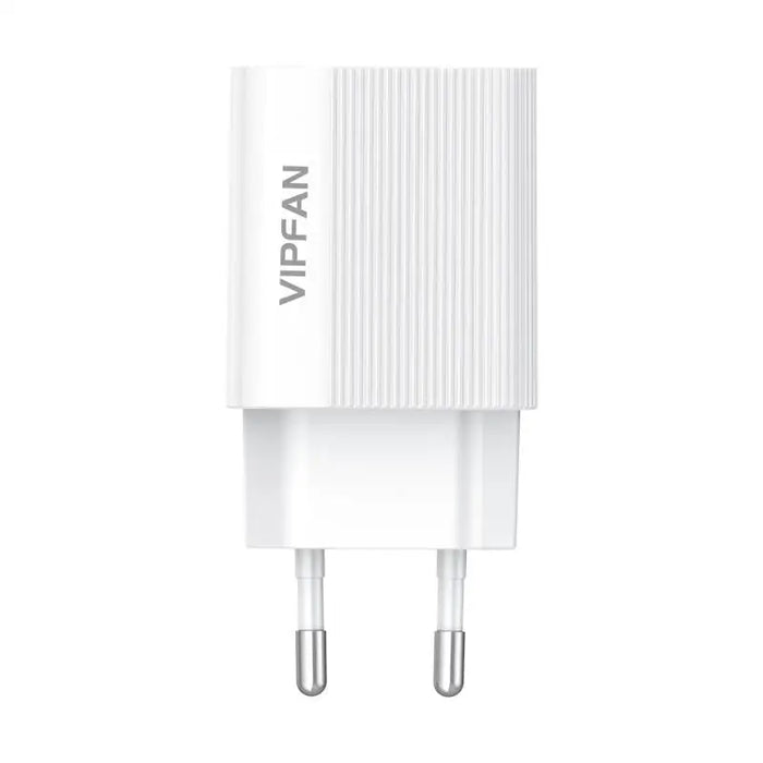 Network charger VFAN E01 1x USB 2.4A + Lightning cable (white) - mains chargers<<<Chargers<<<GSM Accessories<<<InnproXML