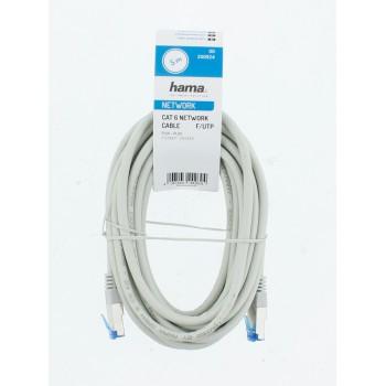Network patch cable HAMA F/UTP CAT 6 RJ-45 - RJ-45 1Gbit/s 5.0 m Grey Bulk - Мрежови