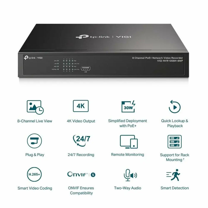 Network Video Recorder TP-Link VIGI NVR1008H-8MP - Сигурност Удома<<<Дом Градина<<<BigBuy&&&Видеокамери за
