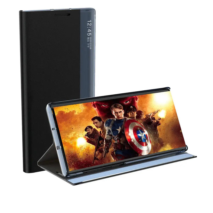 New Sleep View Case with flap and stand for Samsung Galaxy A55 - blue - Cell phone cases and covers<<<HurtelXML