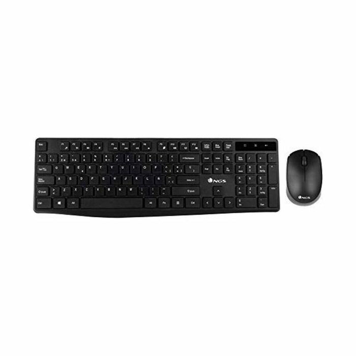 Keyboard and Wireless Mouse NGS NGSWIRELESSSETALLUREKIT Black