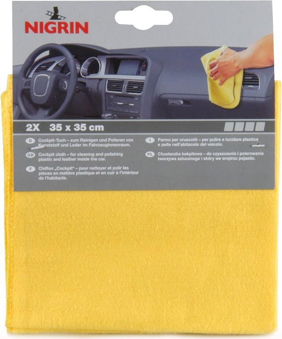 NIGRIN COCKPIT CLOTH 35 X 35 CM Два броя кърпи са почистване