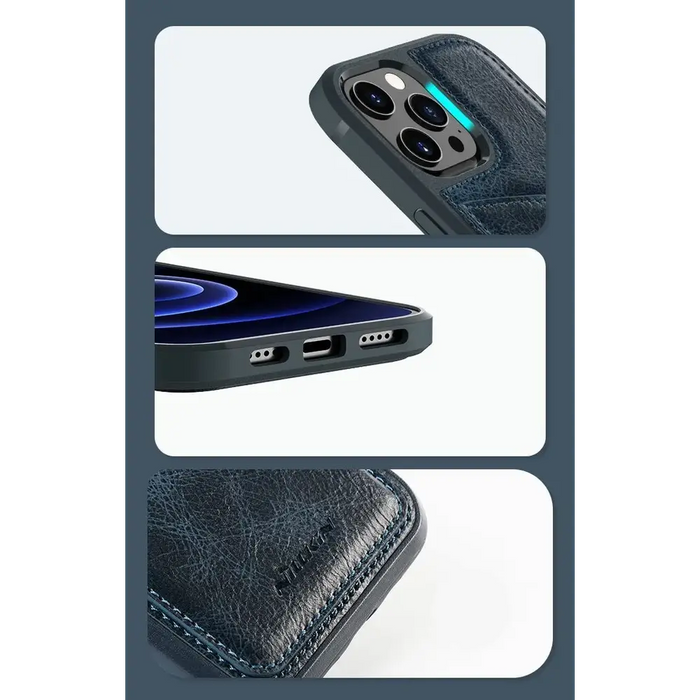 Nillkin Aoge Leather Case Flexible Armored Genuine Leather Case with Pocket for iPhone 12 Mini Black - Cell phone cases