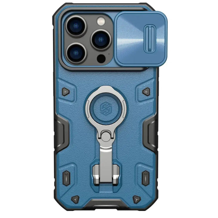 Nillkin CamShield Armor Pro Magnetic Case iPhone 14 Pro Magnetic MagSafe Cover with Camera Protector Blue - Cell phone
