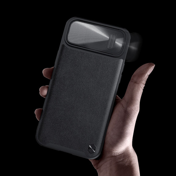 Nillkin CamShield Leather S Case iPhone 14 Pro case with camera cover blue - Cell phone cases and covers<<<HurtelXML