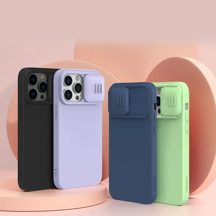 Nillkin CamShield Magnetic Silicone Case iPhone 14 Pro Magnetic MagSafe Cover with Camera Protector Green - Cell phone