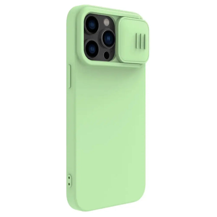 Nillkin CamShield Magnetic Silicone Case iPhone 14 Pro Max Magnetic MagSafe Cover with Camera Protector Green - Cell
