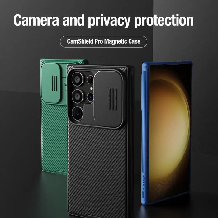 Nillkin CamShield Pro armored case with camera protector for Samsung Galaxy S24 Ultra - blue - Cell phone cases