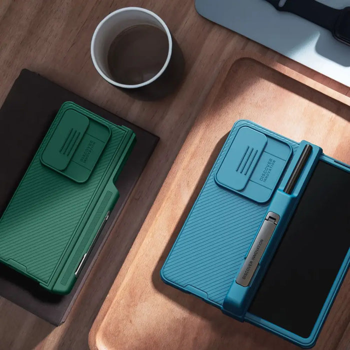 Nillkin CamShield Pro Case (suit) case for Samsung Galaxy Z Fold 4 cover with camera cover stand blue - Cell phone