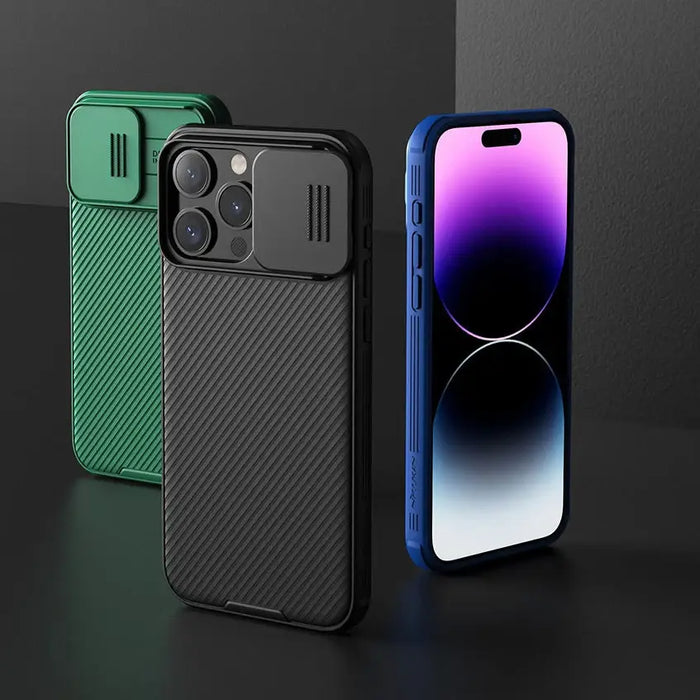 Nillkin CamShield Pro Magnetic Case for iPhone 15 with Camera Protector - Green - Cell phone cases