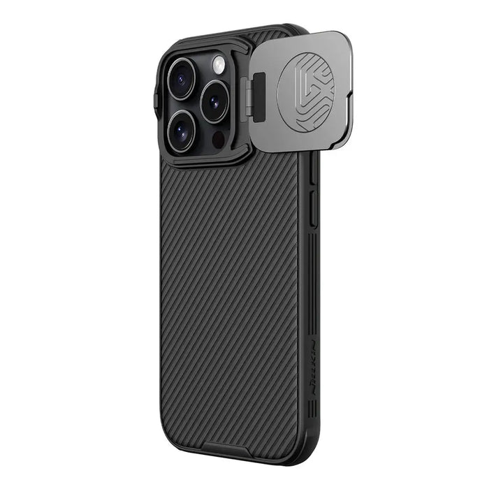 Nillkin CamShield Prop Case for iPhone 16 Pro Max with Camera Cover and Stand - Black - Cell phone cases