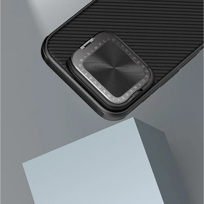 Nillkin CamShield Prop Case for iPhone 16 Pro Max with Camera Cover and Stand - Black - Cell phone cases