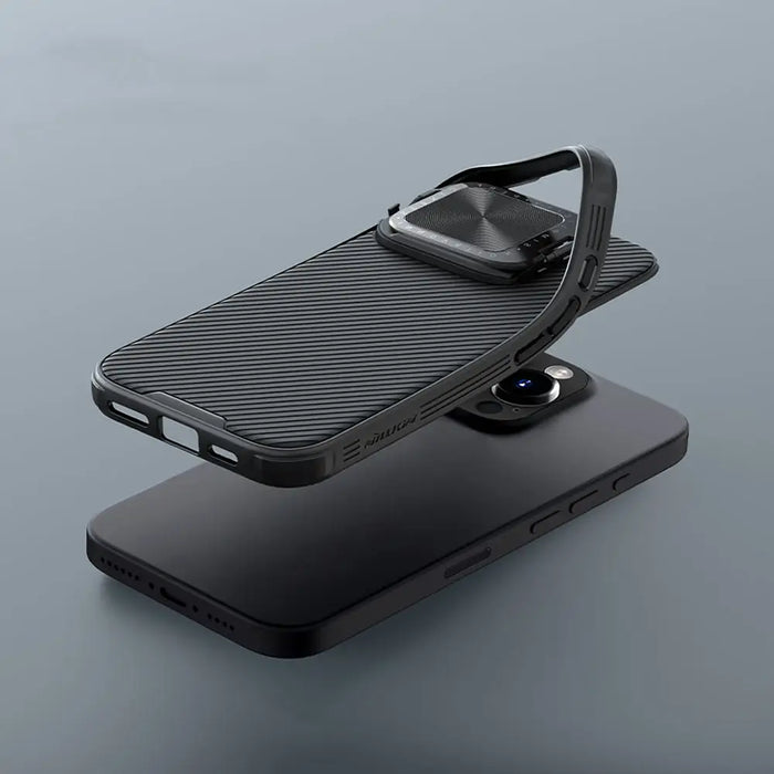 Nillkin CamShield Prop Case for iPhone 16 Pro Max with Camera Cover and Stand - Black - Cell phone cases