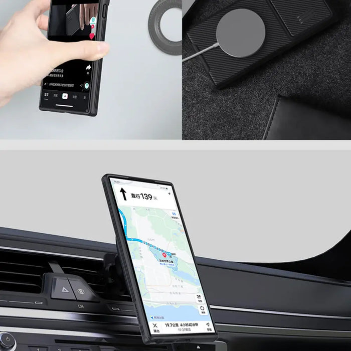 Nillkin CamShield S Magnetic Case Case for Samsung Galaxy S23 Ultra Cover with MagSafe with Camera Protector Black
