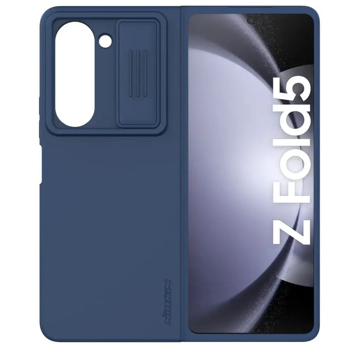 Nillkin CamShield Silky Silicone Case for Samsung Galaxy Z Fold 5 with Camera Protector - Dark Blue - Cell phone cases