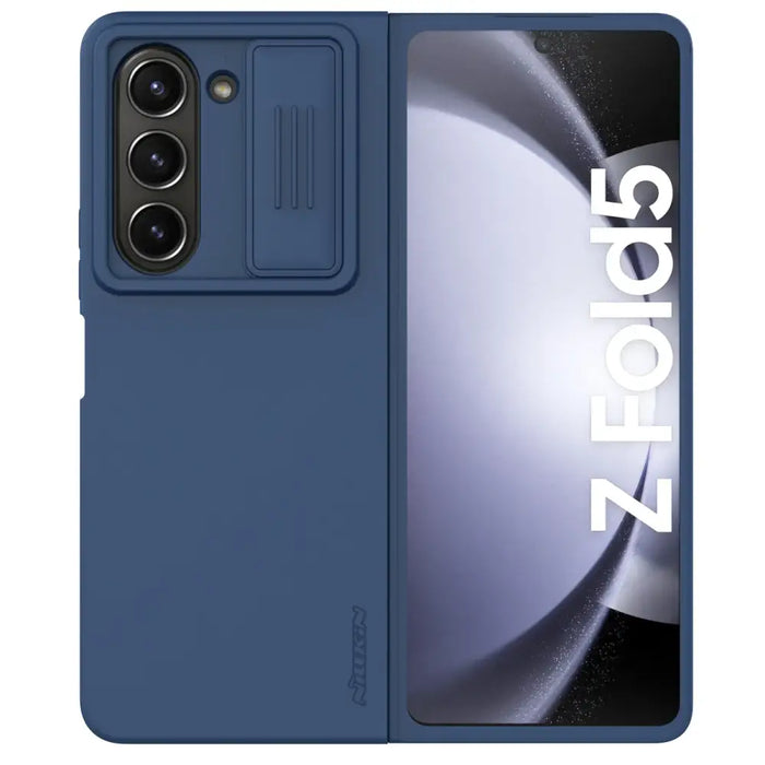 Nillkin CamShield Silky Silicone Case for Samsung Galaxy Z Fold 5 with Camera Protector - Dark Blue - Cell phone cases