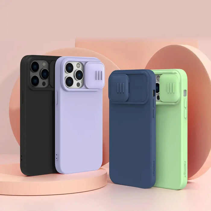 Nillkin CamShield Silky Silicone Case iPhone 14 Pro Max case with camera cover green - Cell phone cases